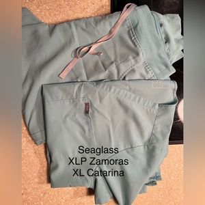 Figs scrubs XL Seaglass